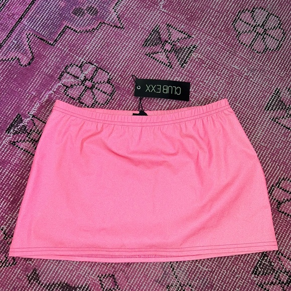 Club exx pink reflective mini skirt size small - Picture 5 of 6